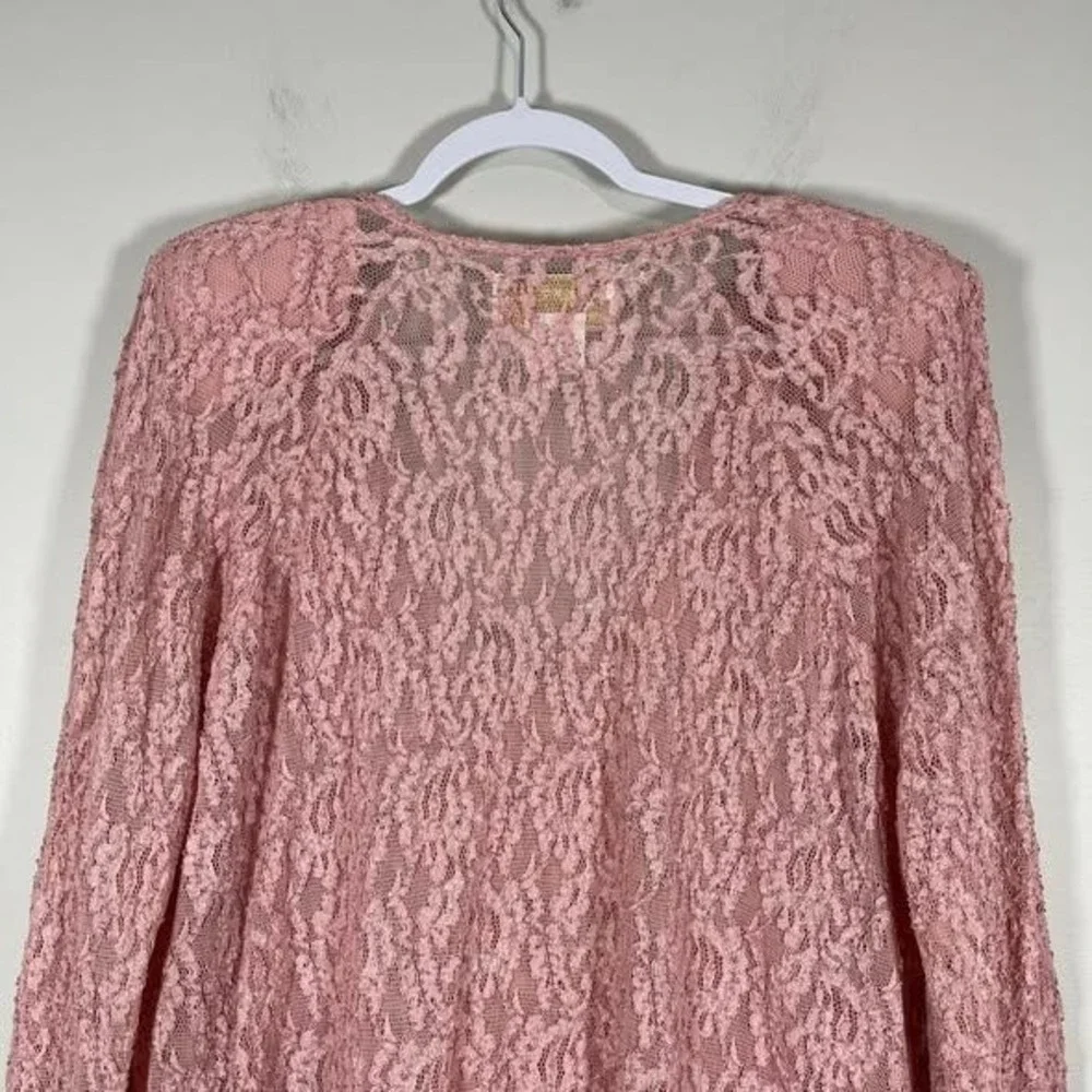 VTG Phun‎ Shirts California Lace Tunic Top Mauve Pink Fairycore Romantic Cherub
